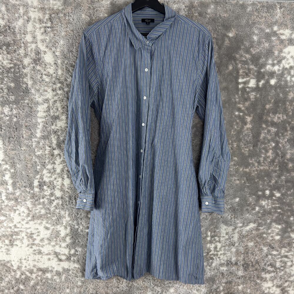 Rails Blue Pinstripe Mini Shirt Dress